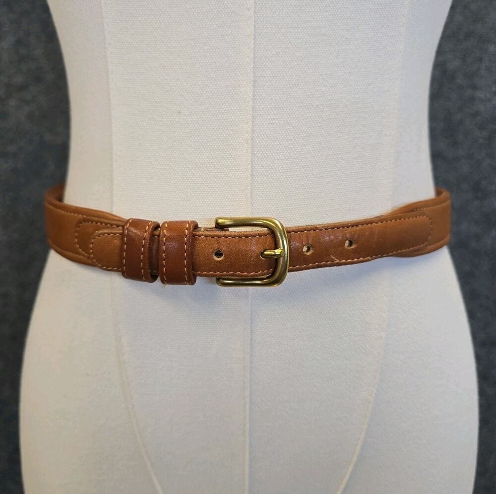 Vintage Coach British Tan Glove Tanned Leather Skinny Belt Style 8123 Size 28